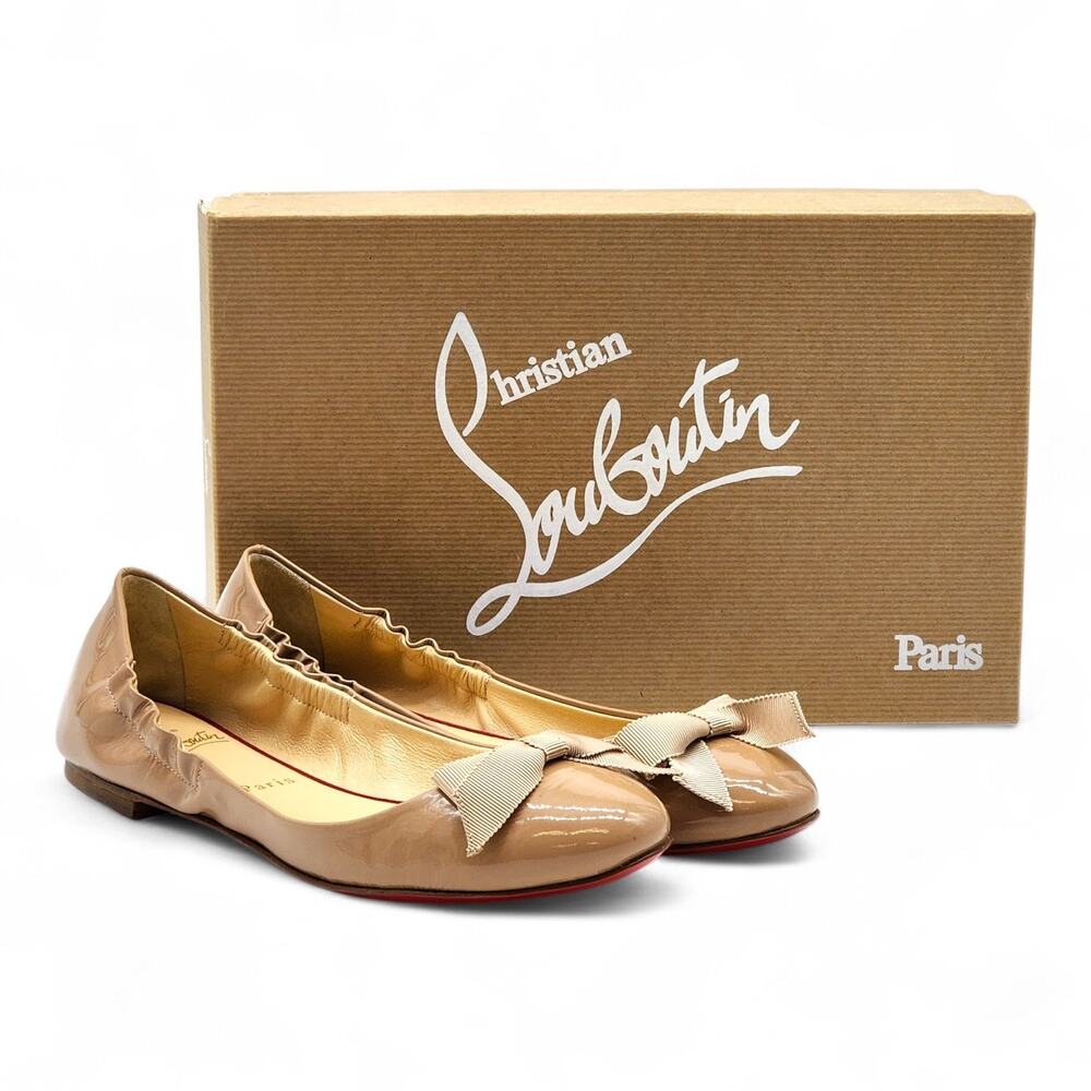 Christian Louboutin Gloriana Leather Ballet Flats Blush Nude EU 37.5 US 7 - $745